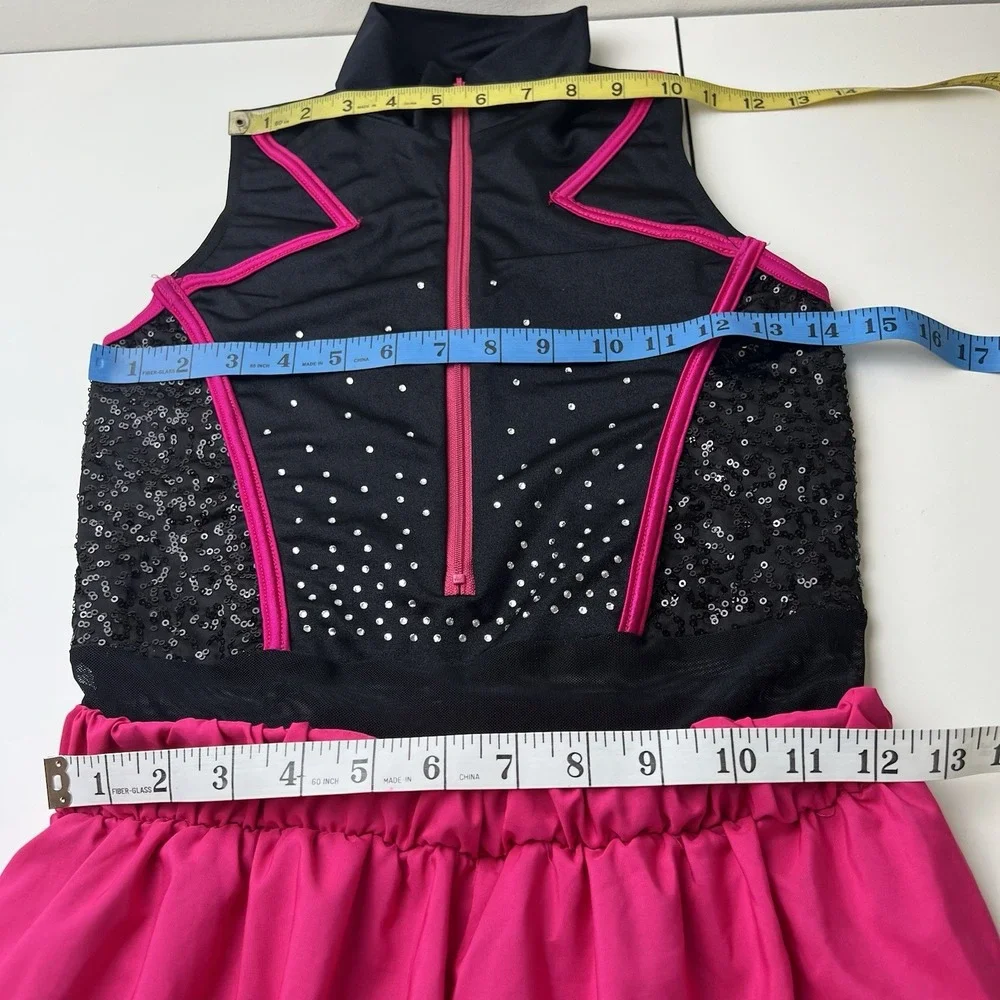 Weissman Hip Hop Dance Costume Jumpsuit Jogger Mesh Pink Black Sequin #16721 MA
